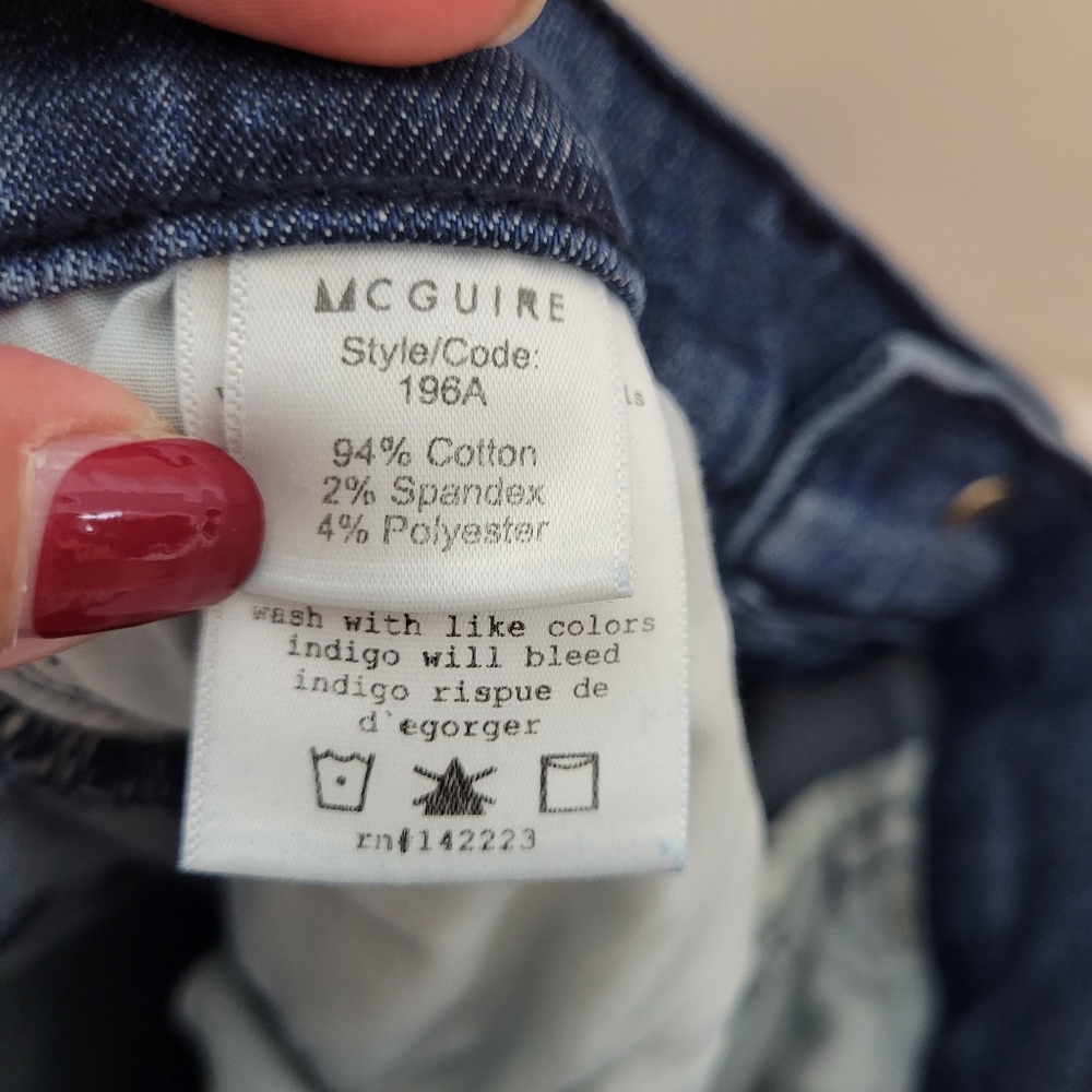 Anthropologie McGuire Newton skinny jeans with bows size 26 - Picture 7 of 11